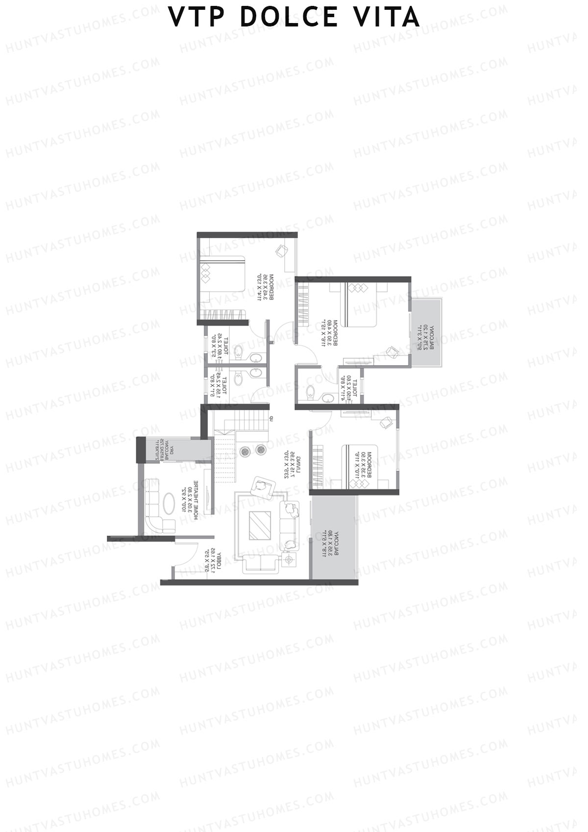 VTP Dolce Vita Tower 4 Unit 3 (Duplex) Floor Plan