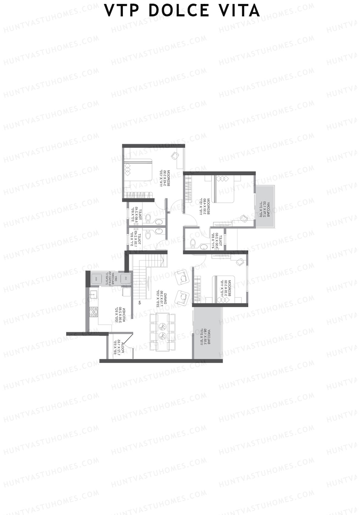 VTP Dolce Vita Tower 4 Unit 3 (Duplex) Floor Plan