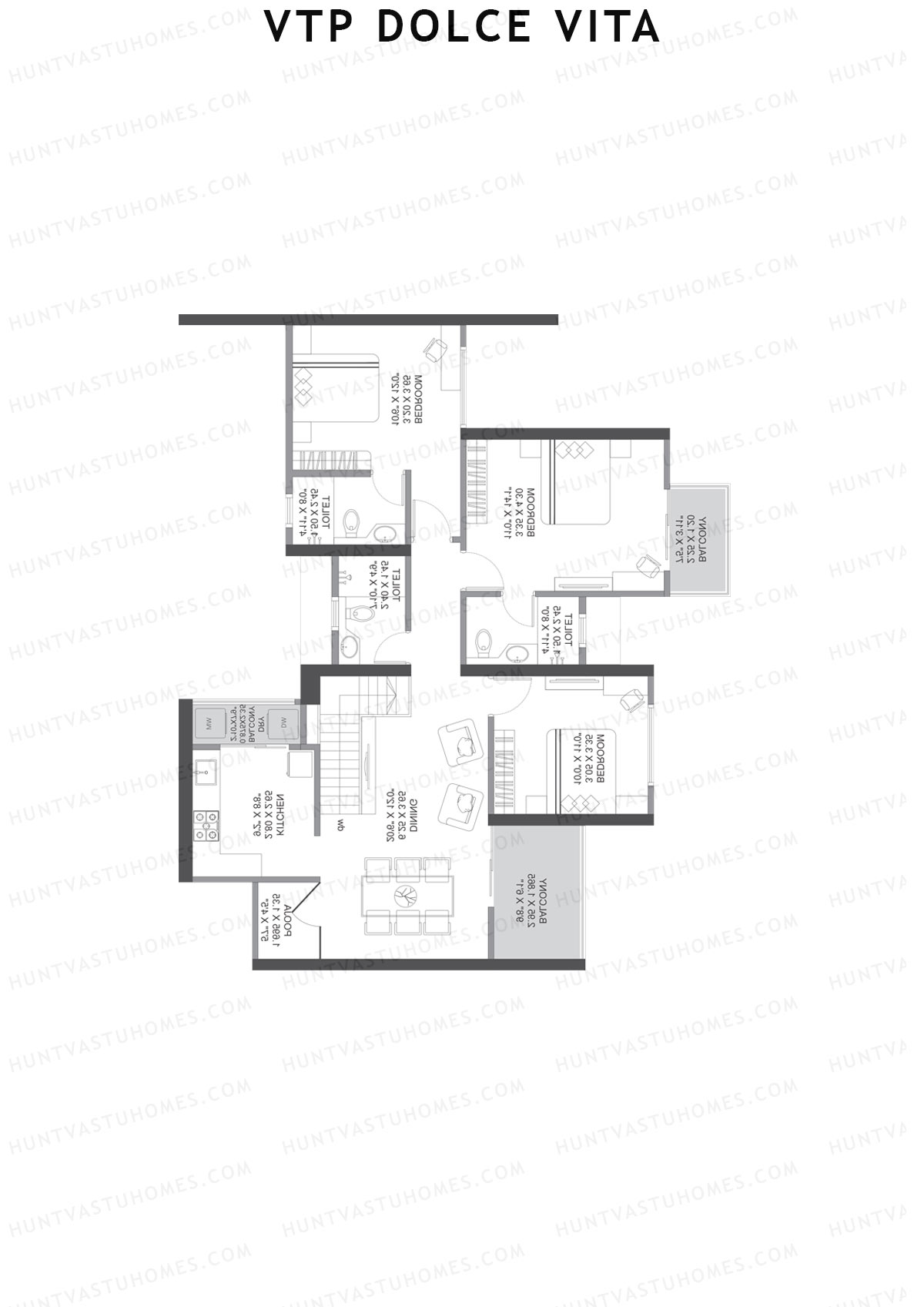 VTP Dolce Vita Tower 4 Unit 4 (Duplex) Floor Plan