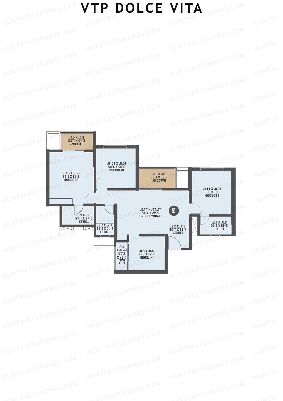 VTP Dolce Vita Tower 5 Unit 3 Floor Plan