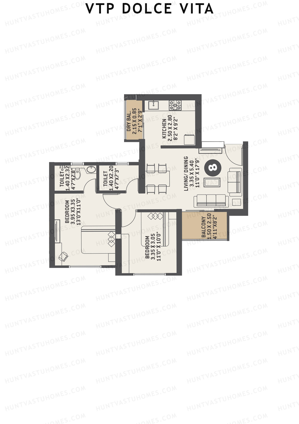 VTP Dolce Vita Tower 8 Unit 8 Floor Plan