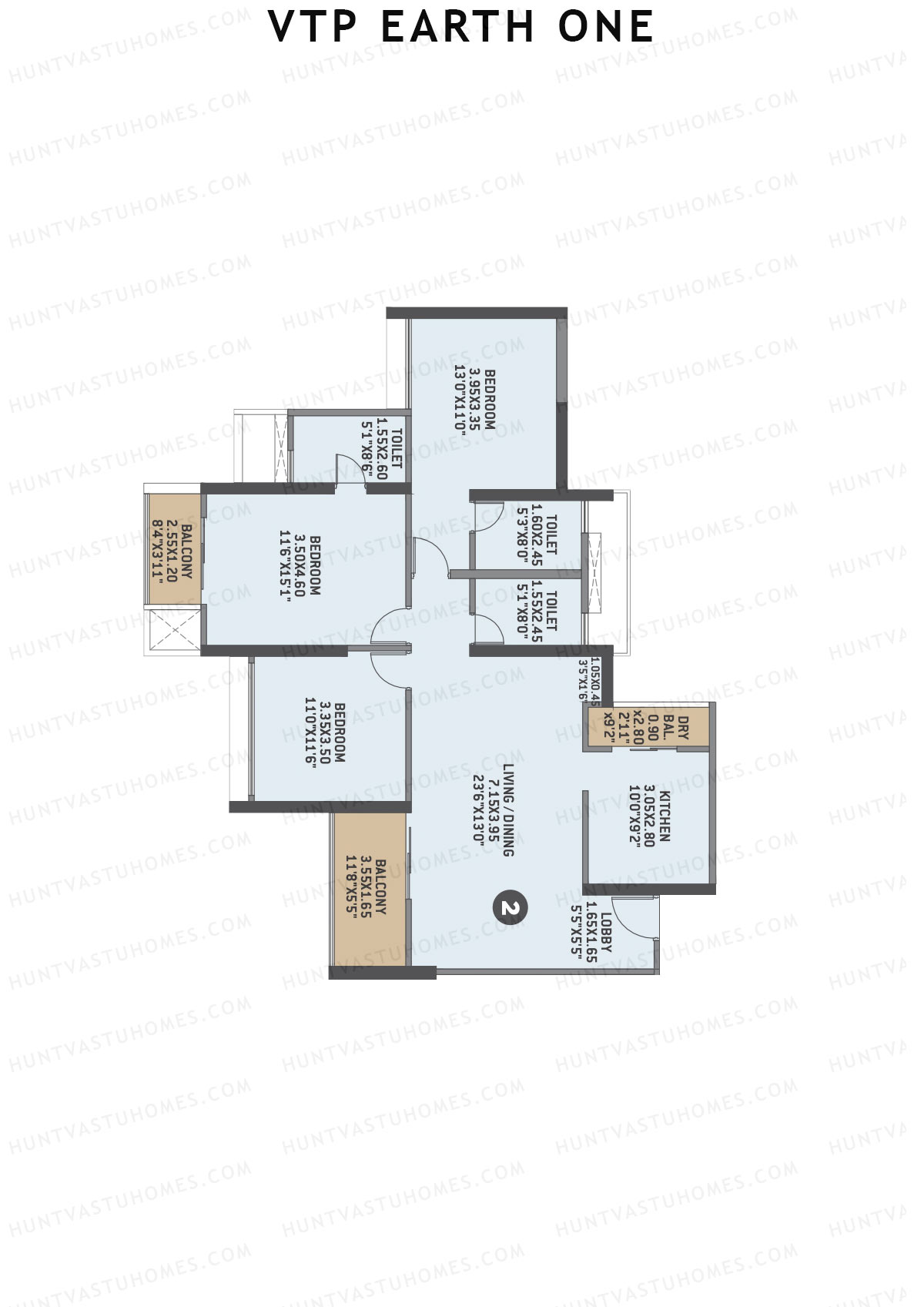 VTP Earth One Tower 1 Unit 2 Floor Plan