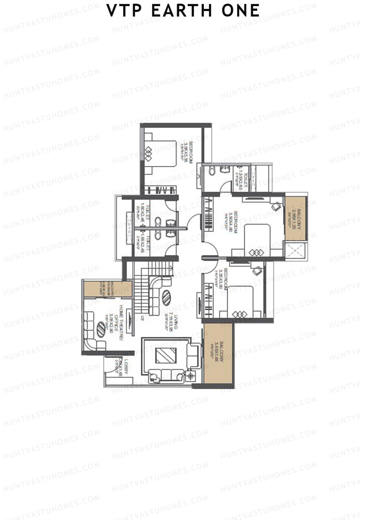 VTP Earth One Tower 1 Unit 3 (Duplex) Floor Plan