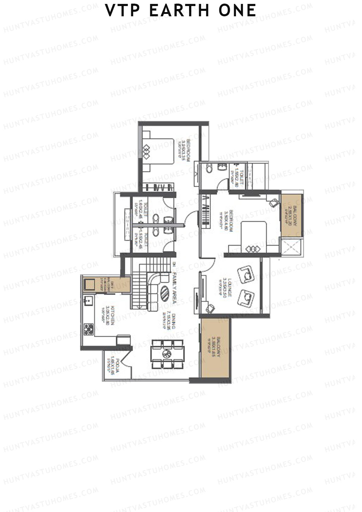 VTP Earth One Tower 1 Unit 3 (Duplex) Floor Plan
