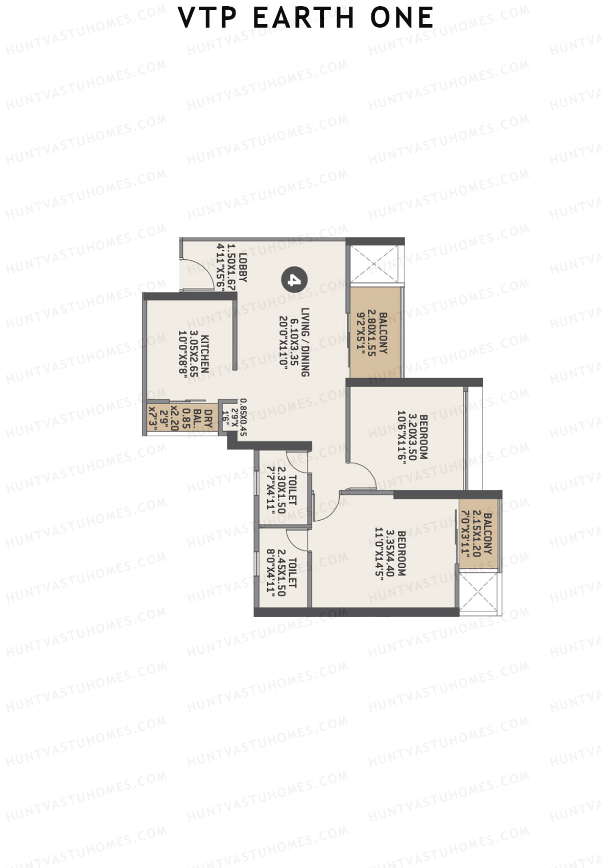 VTP Earth One Tower 1 Unit 4 Floor Plan