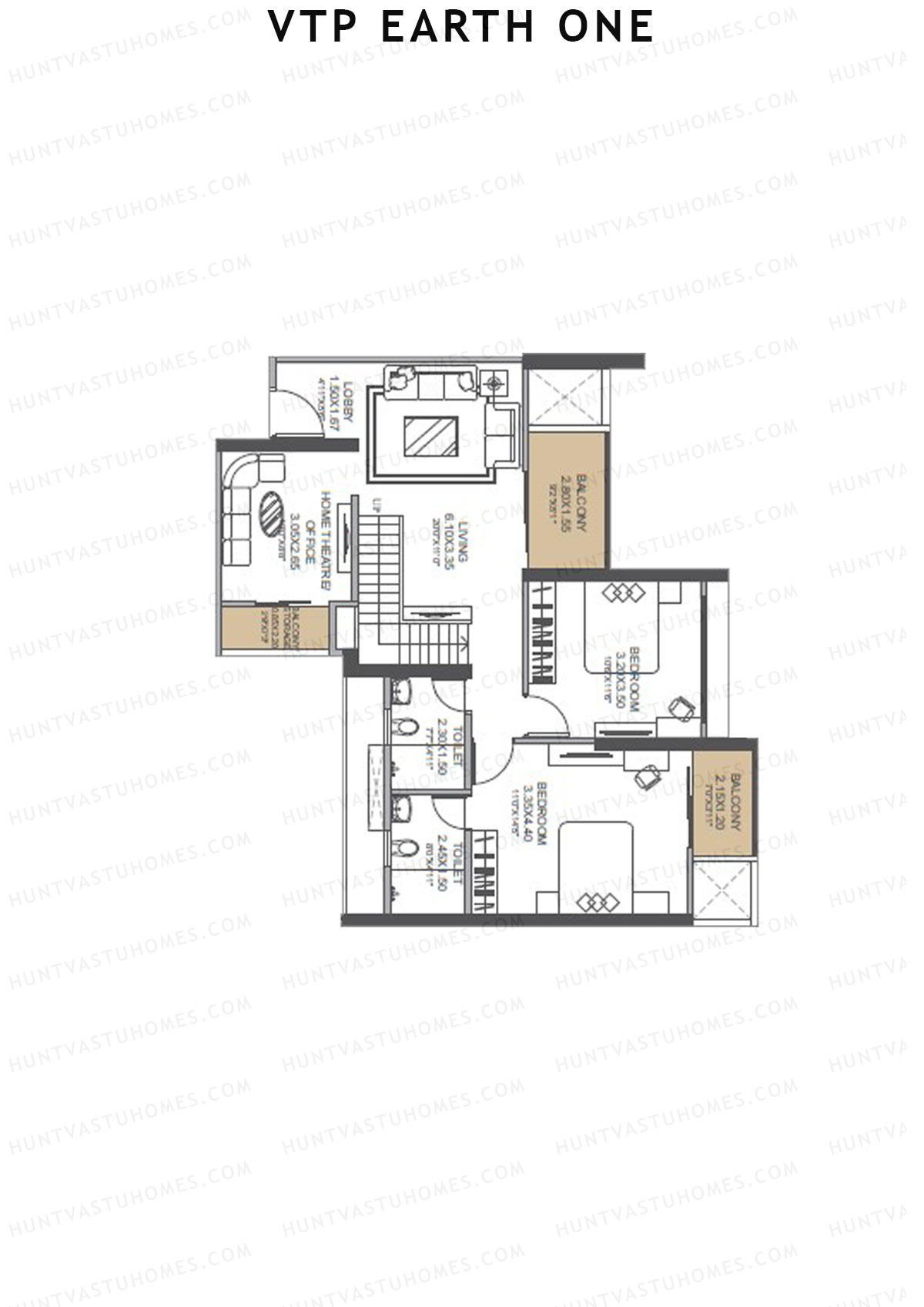 VTP Earth One Tower 1 Unit 4 (Duplex) Floor Plan