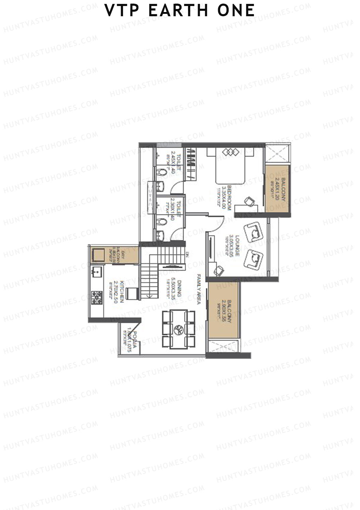 VTP Earth One Tower 1 Unit 5 (Duplex) Floor Plan