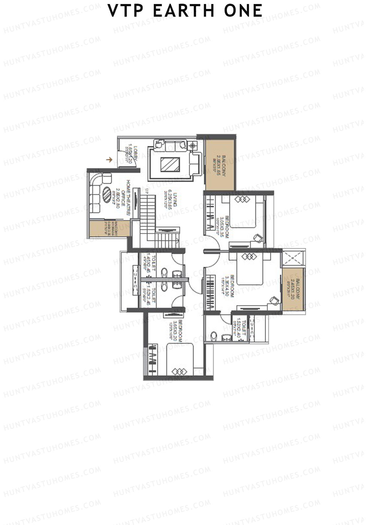 VTP Earth One Tower 1 Unit 6 (Duplex) Floor Plan