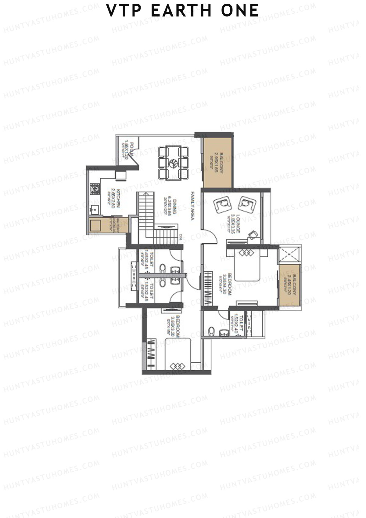 VTP Earth One Tower 1 Unit 6 (Duplex) Floor Plan