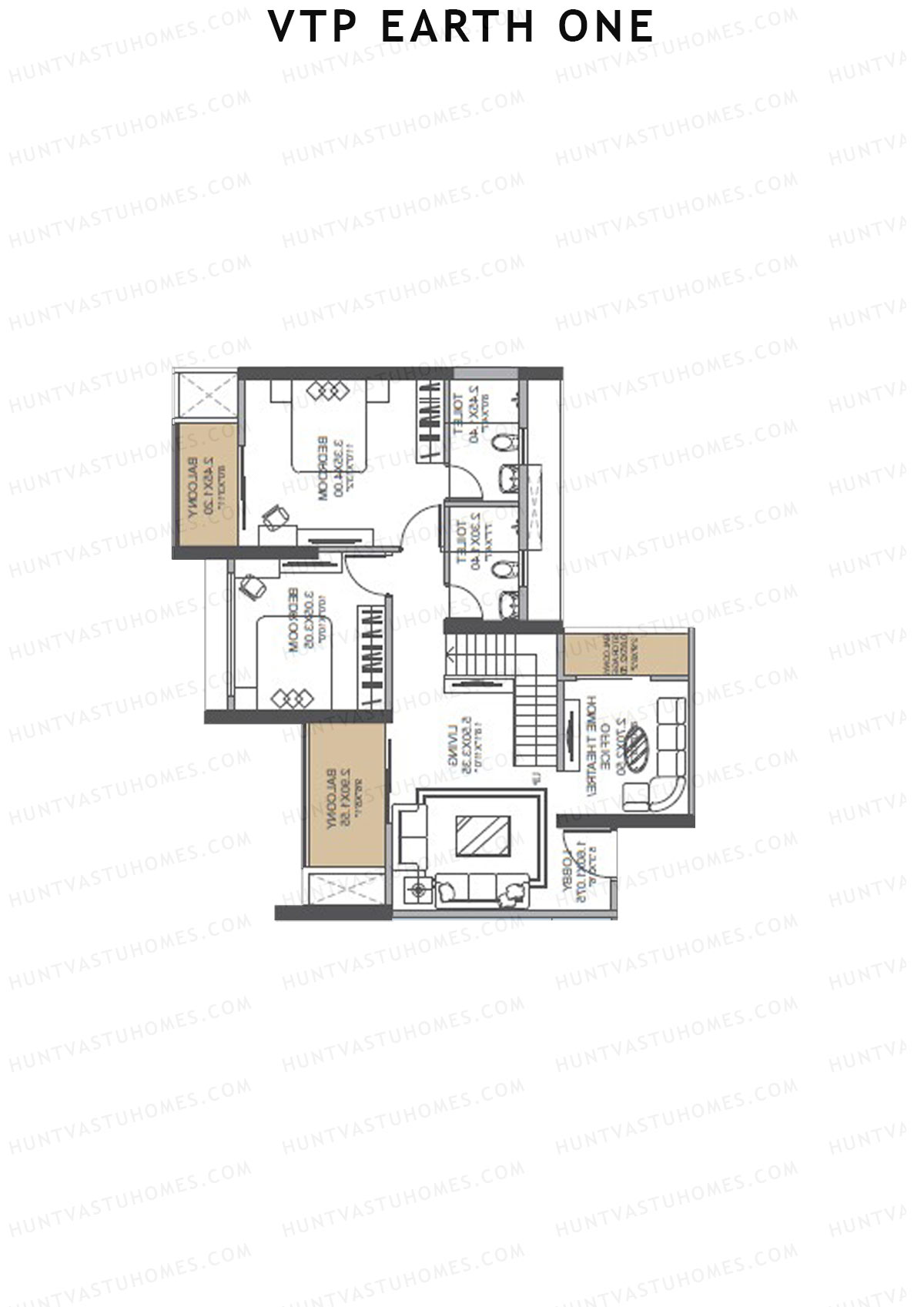 VTP Earth One Tower 1 Unit 8 (Duplex) Floor Plan