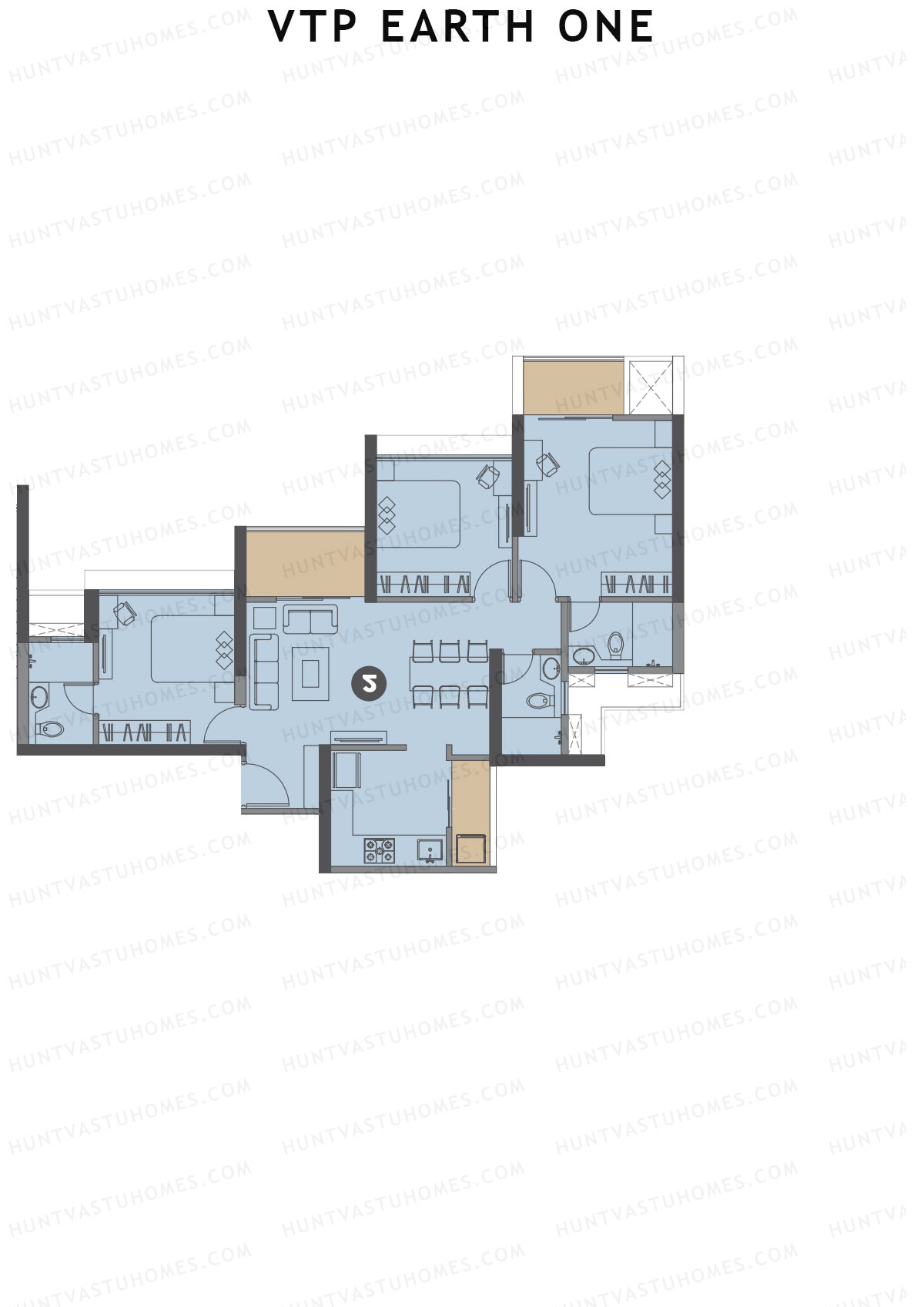 VTP Earth One Tower 2 Unit 1 Floor Plan