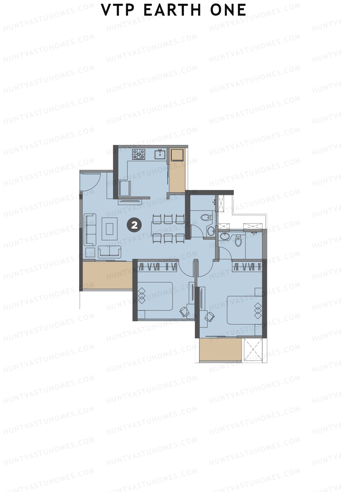 VTP Earth One Tower 2 Unit 2 Floor Plan