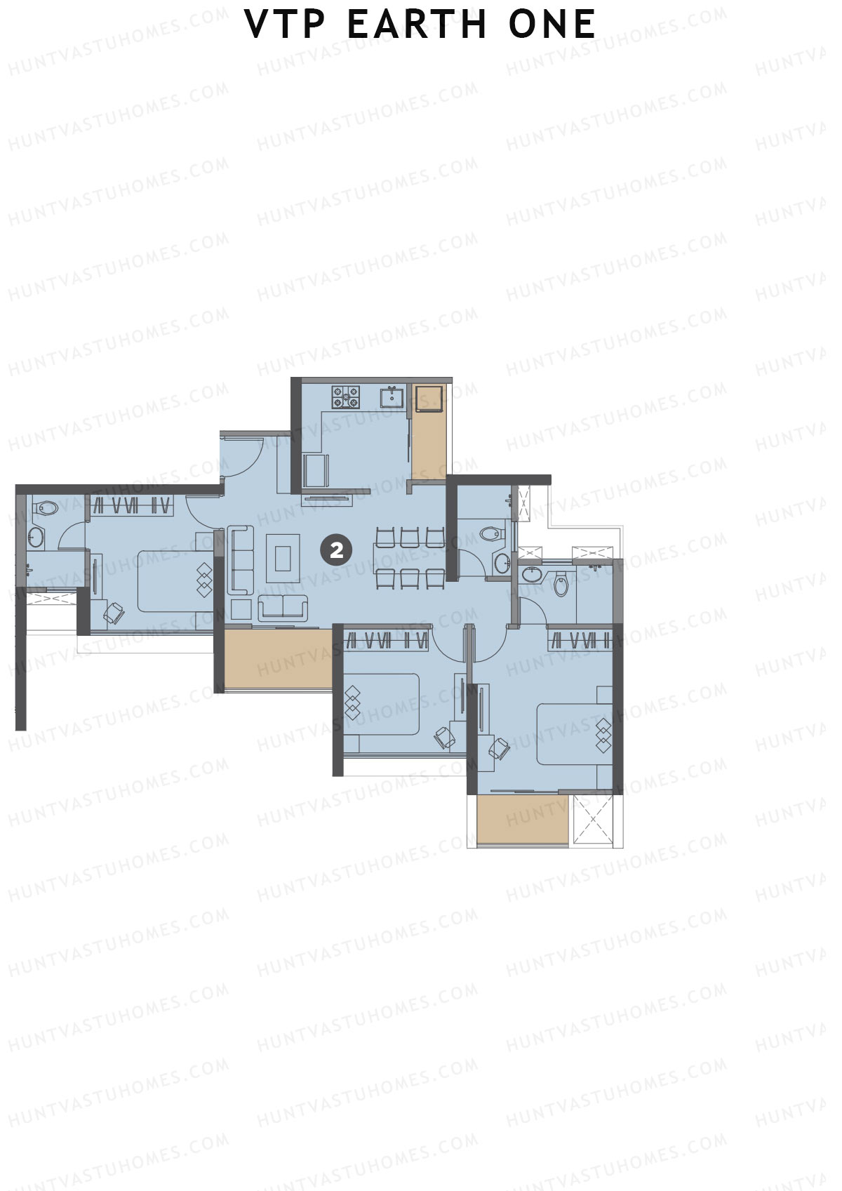 VTP Earth One Tower 2 Unit 2 Floor Plan