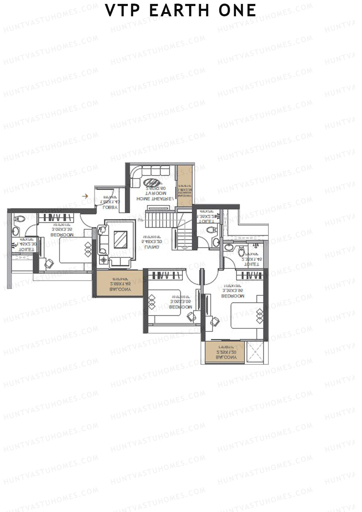 VTP Earth One Tower 2 Unit 2 (Duplex) Floor Plan