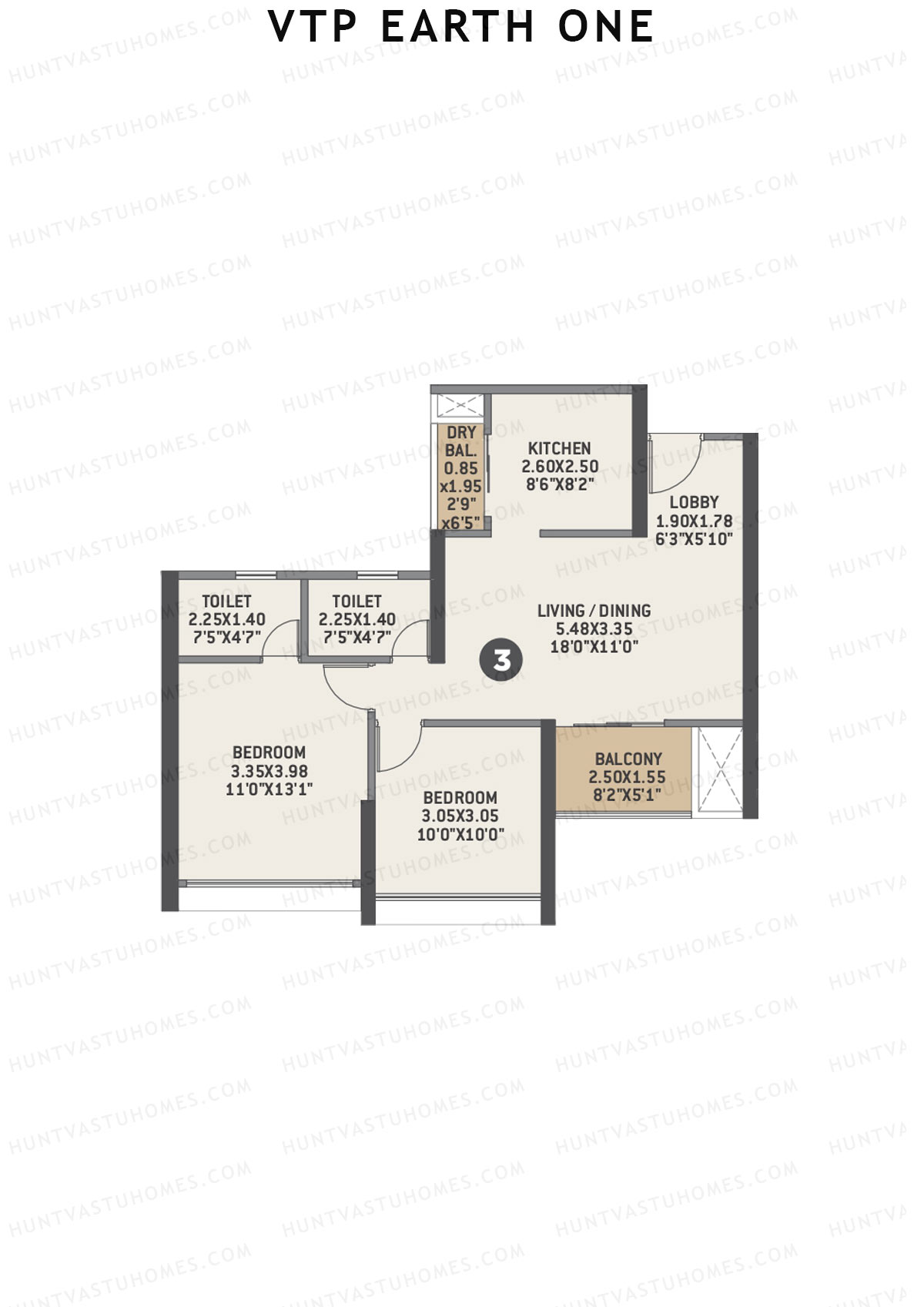 VTP Earth One Tower 2 Unit 3 Floor Plan