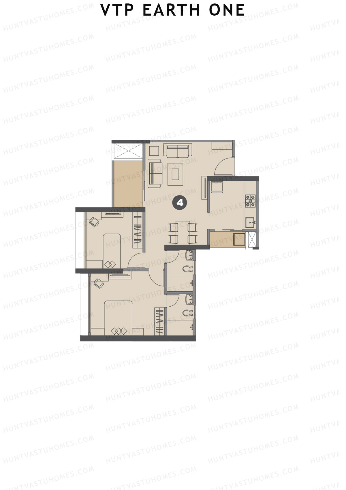 VTP Earth One Tower 2 Unit 4 Floor Plan
