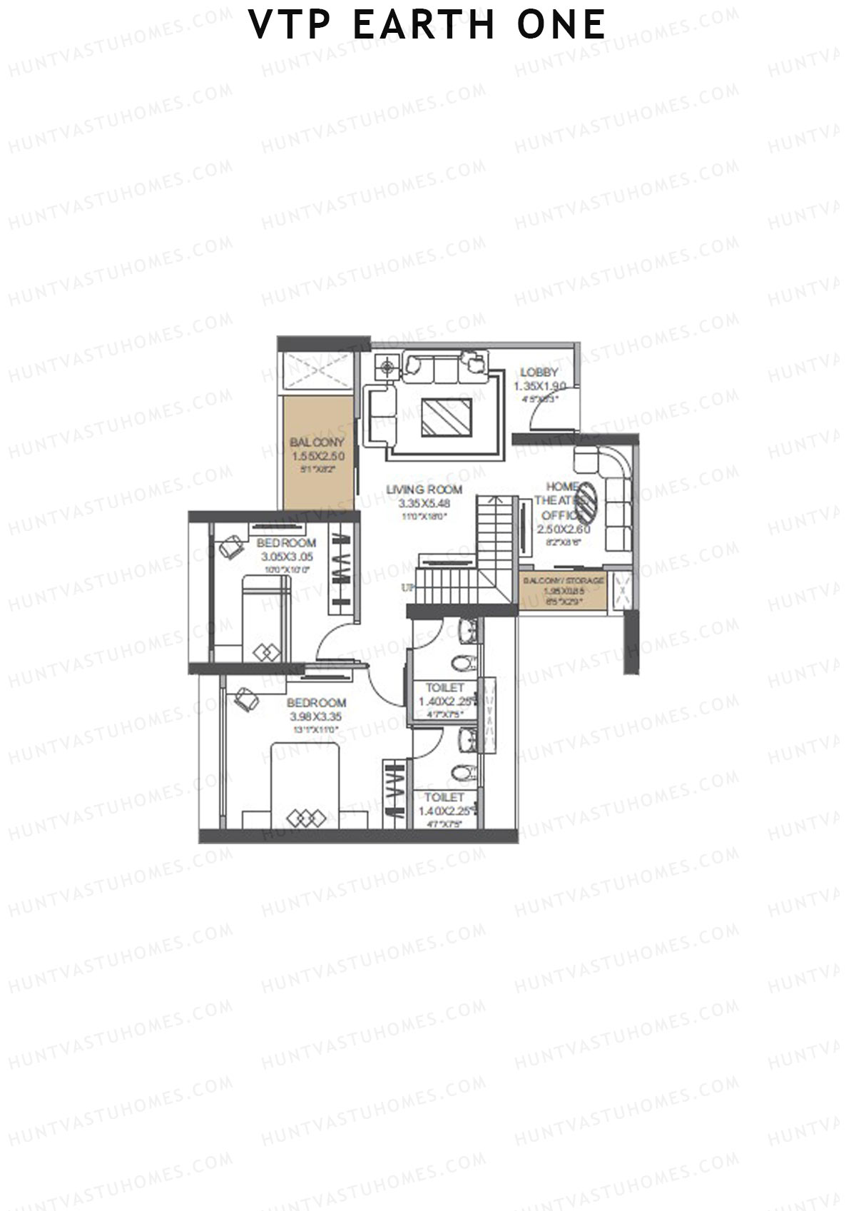 VTP Earth One Tower 2 Unit 4 (Duplex) Floor Plan