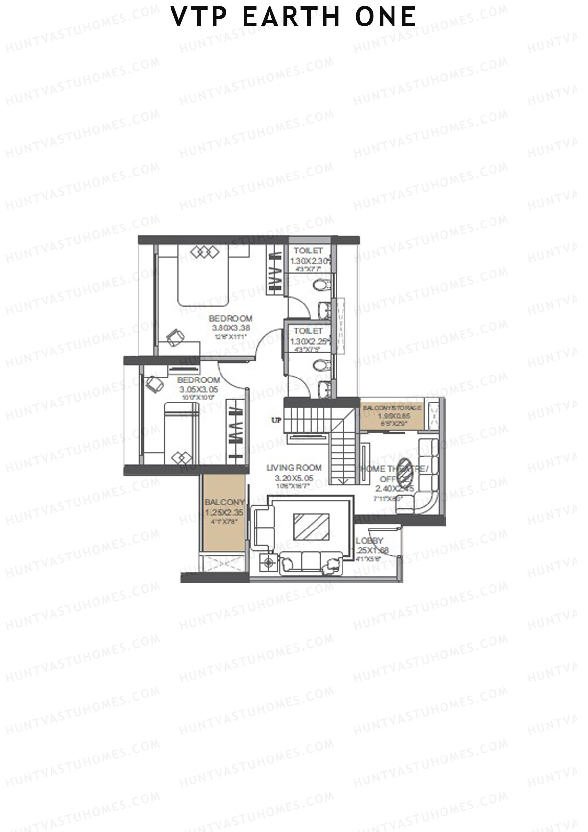 VTP Earth One Tower 2 Unit 5 (Duplex) Floor Plan