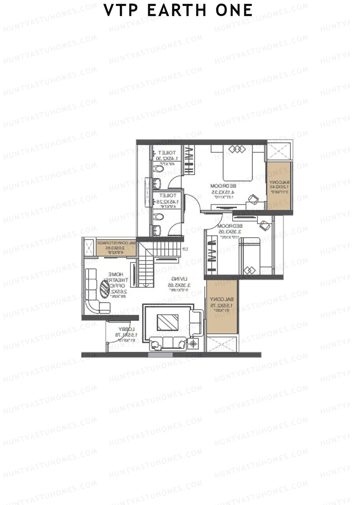 VTP Earth One Tower 2 Unit 7 (Duplex) Floor Plan