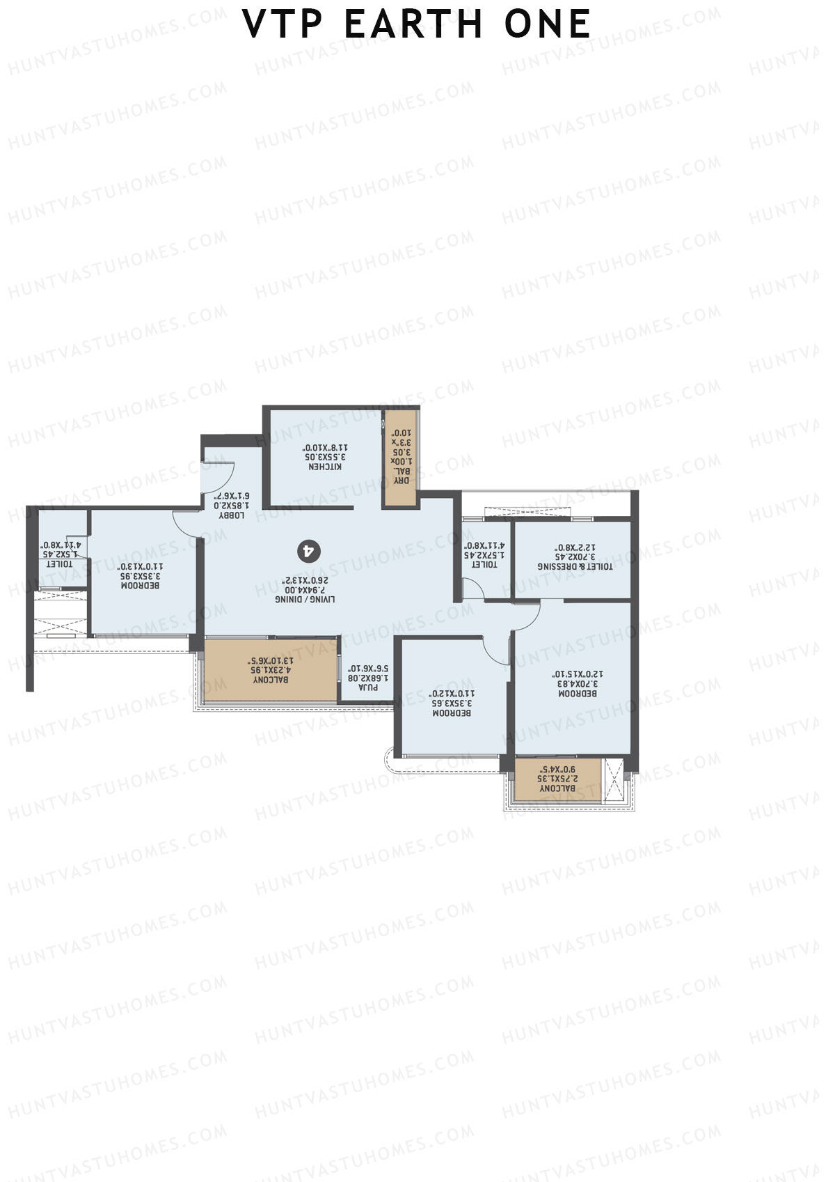 VTP Earth One Tower 3 Unit 2 Floor Plan