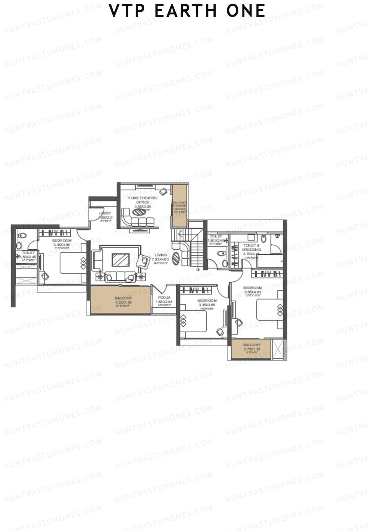 VTP Earth One Tower 3 Unit 2 (Duplex) Floor Plan