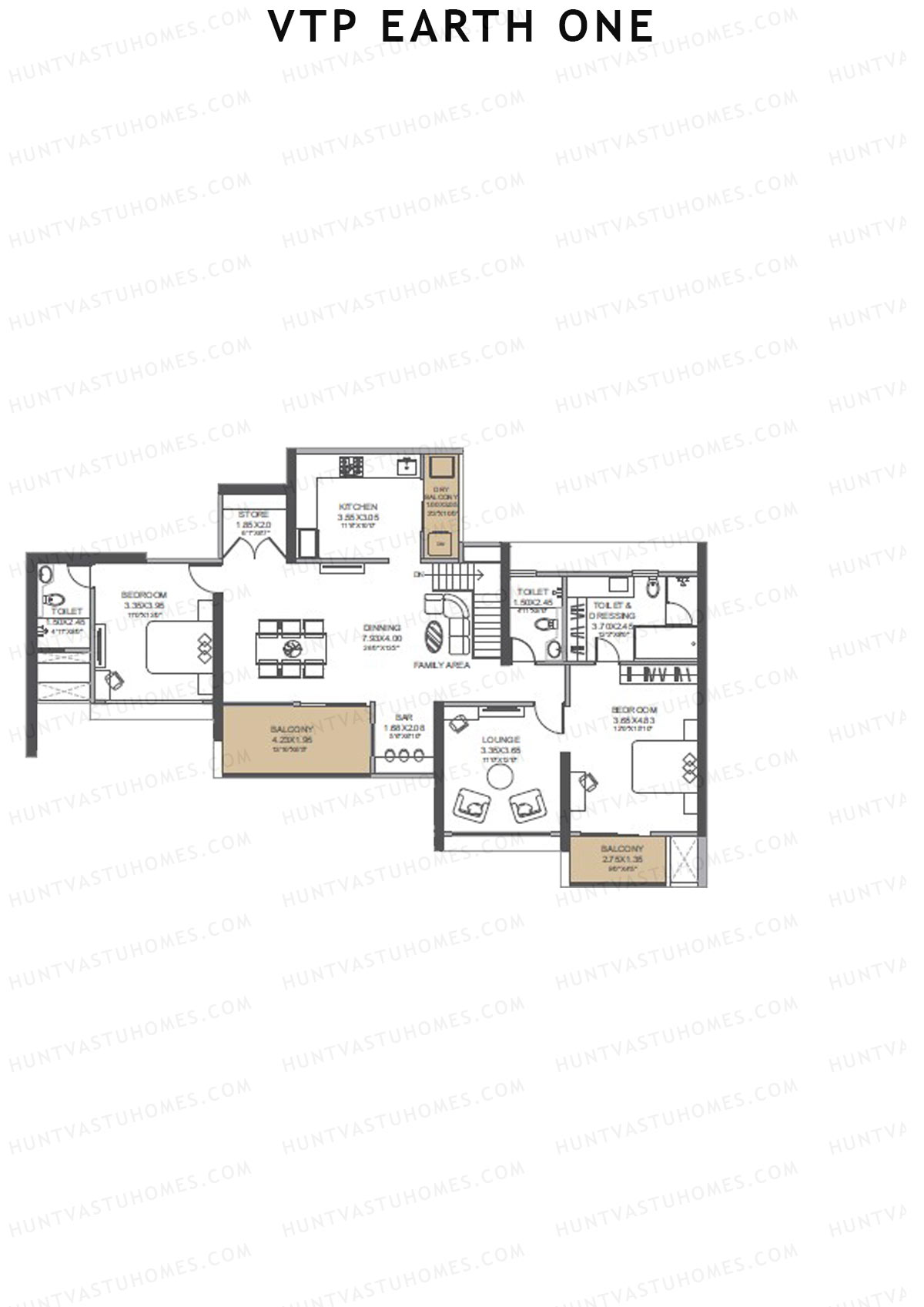 VTP Earth One Tower 3 Unit 2 (Duplex) Floor Plan
