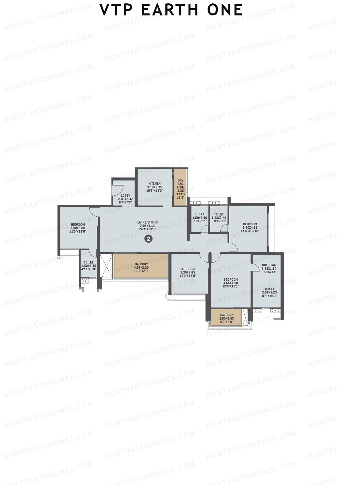 VTP Earth One Tower 4 Unit 2 Floor Plan