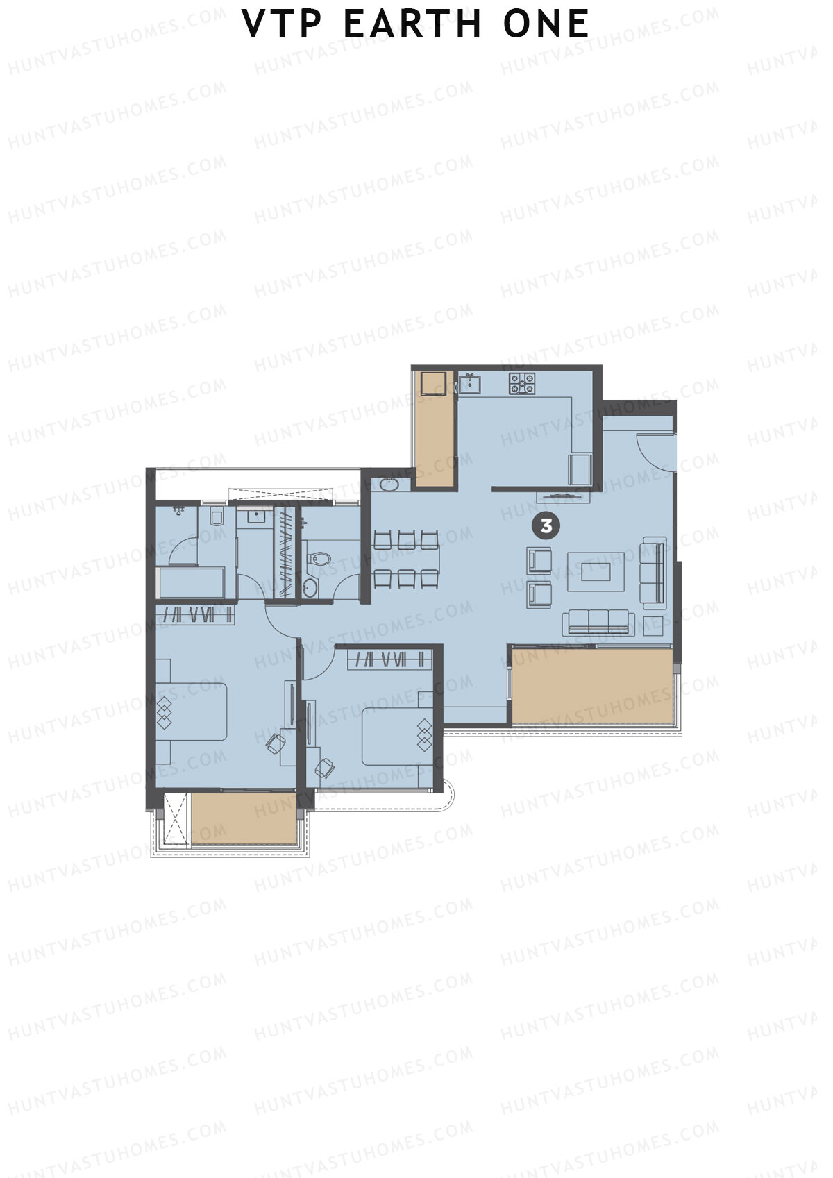 VTP Earth One Tower 4 Unit 3 Floor Plan