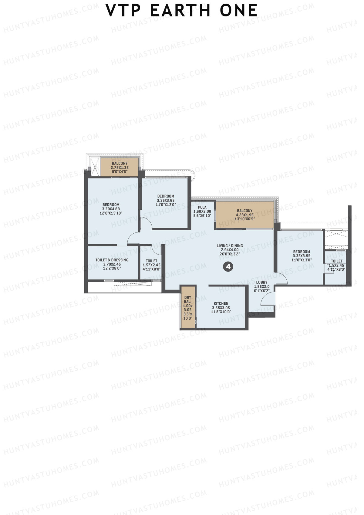VTP Earth One Tower 4 Unit 4 Floor Plan