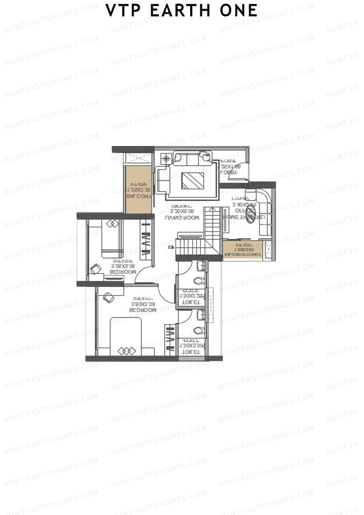 VTP Earth One Tower 5 Unit 1 (Duplex) Floor Plan