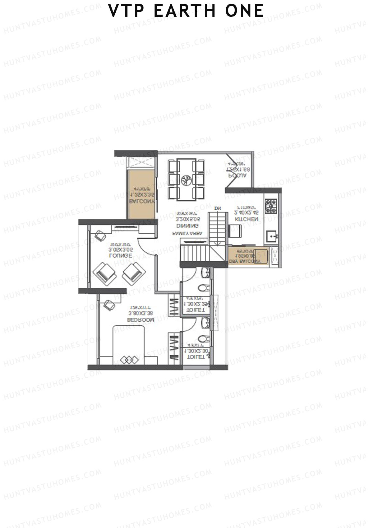 VTP Earth One Tower 5 Unit 1 (Duplex) Floor Plan
