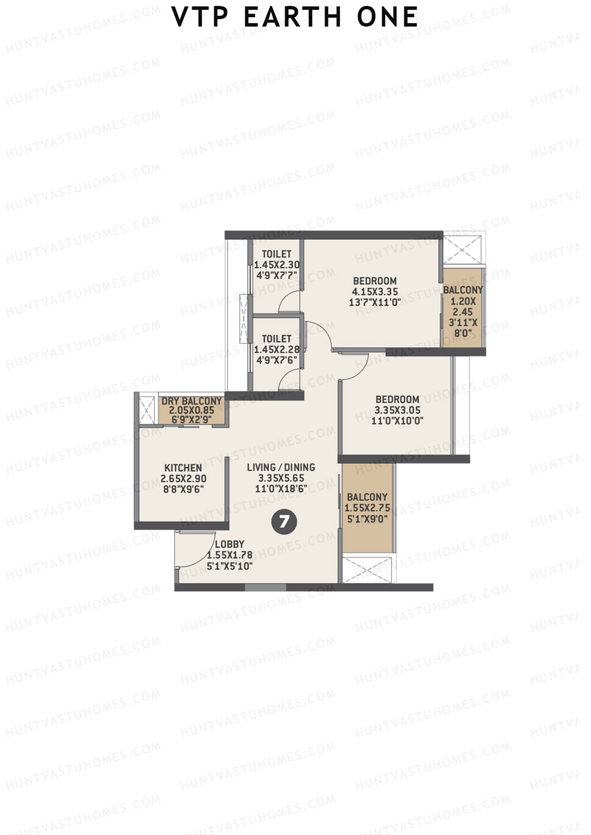 VTP Earth One Tower 5 Unit 3 Floor Plan