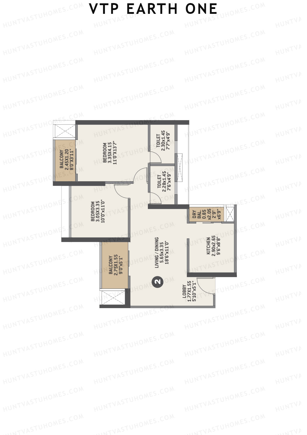 VTP Earth One Tower 6 Unit 2 Floor Plan
