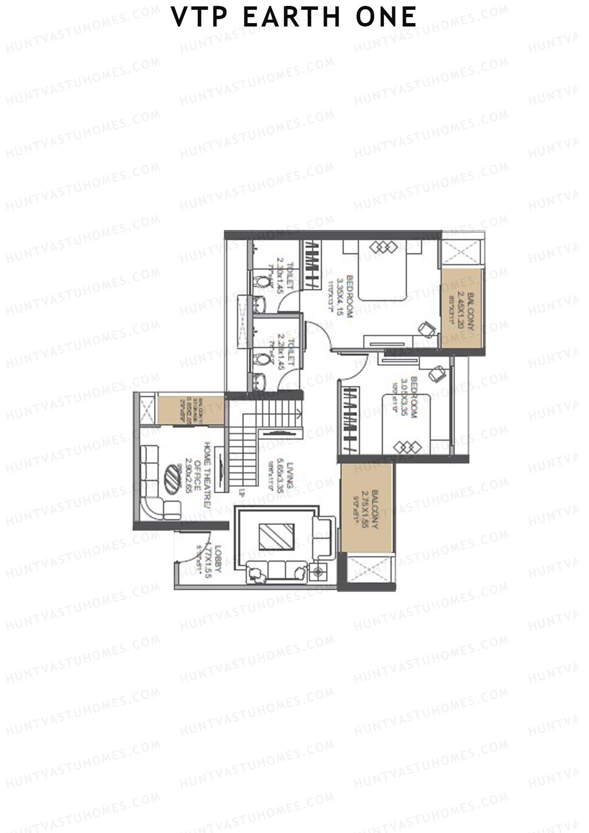 VTP Earth One Tower 6 Unit 3 (Duplex) Floor Plan