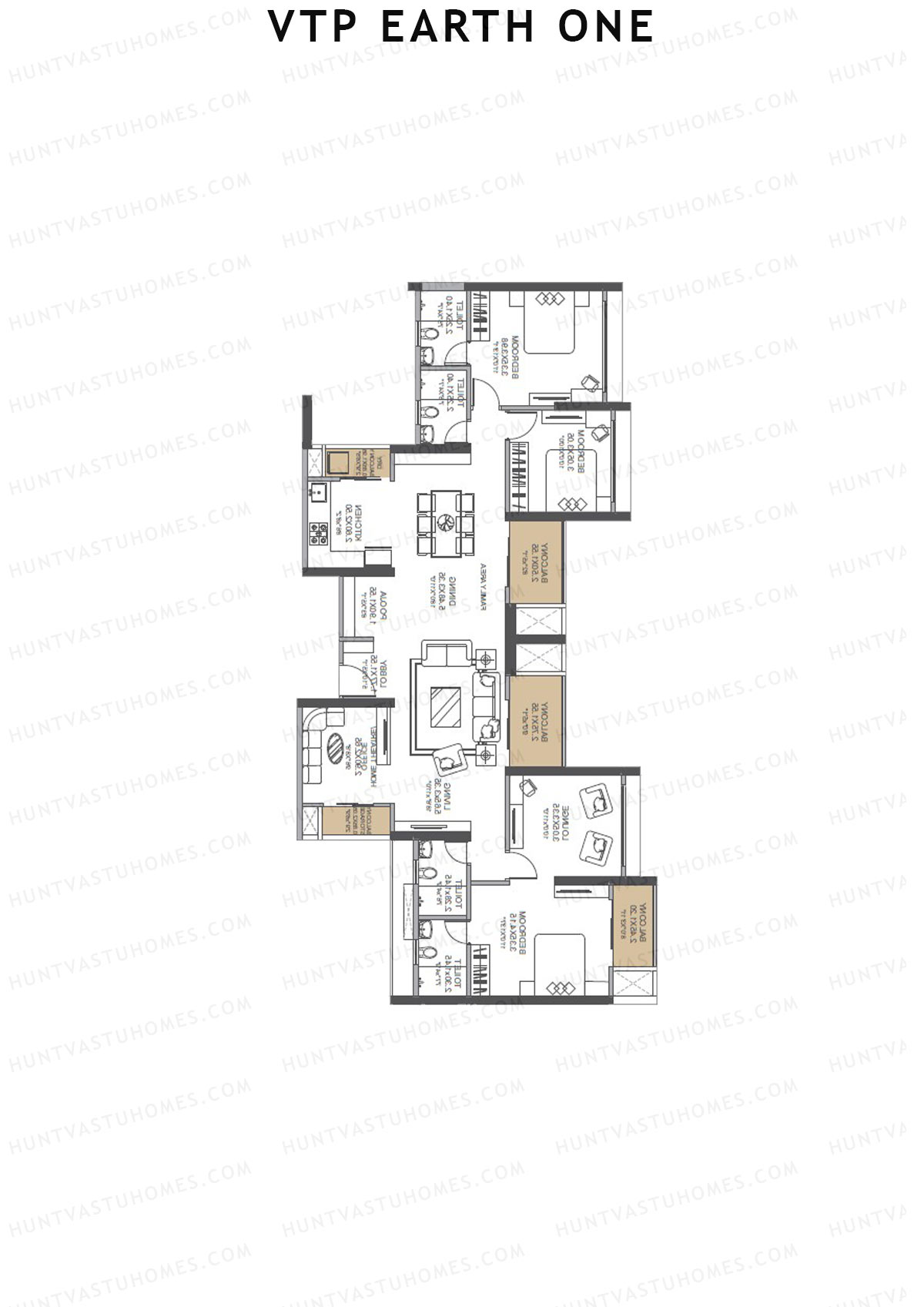 VTP Earth One Tower 6 Unit 5+6 (Simplex) Floor Plan