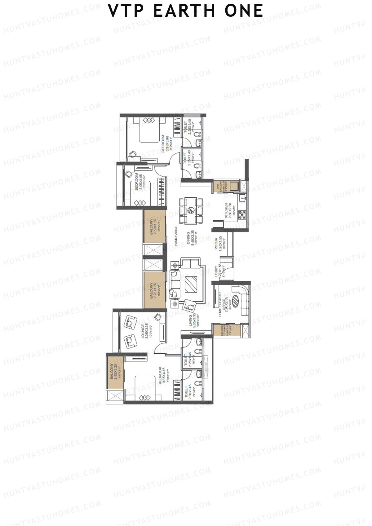 VTP Earth One Tower 6 Unit 7+8 (Simplex) Floor Plan