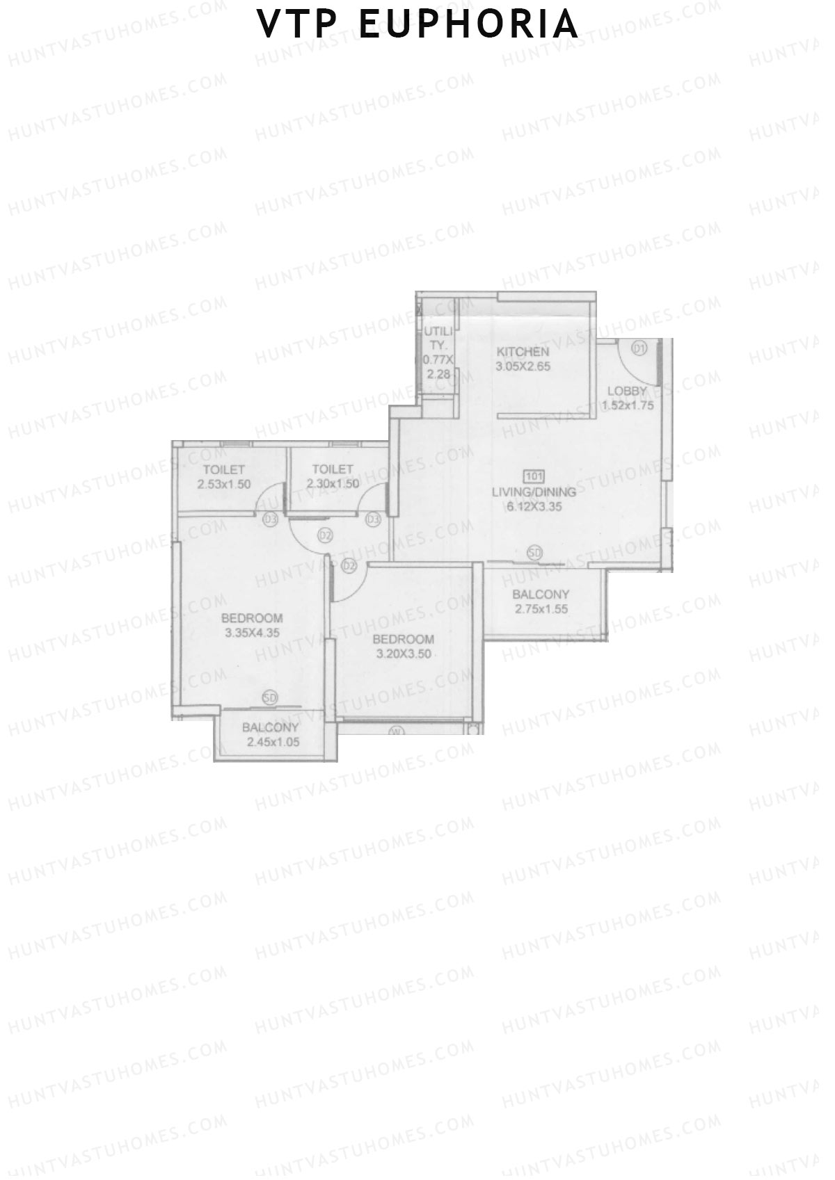 VTP Euphoria Tower 10 Unit 1 Floor Plan