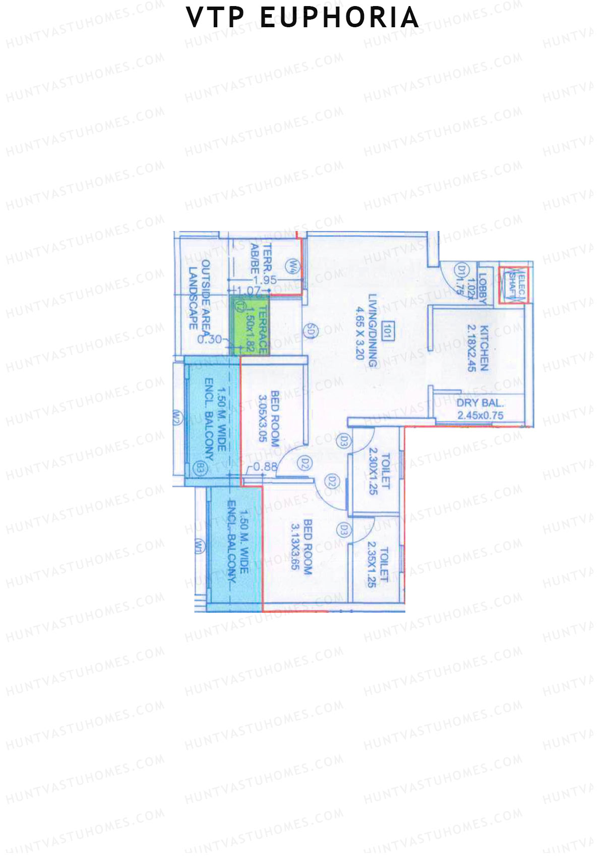VTP Euphoria Tower 1 Unit 1 Floor Plan