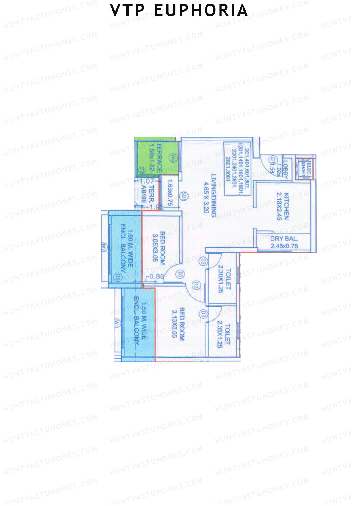 VTP Euphoria Tower 1 Unit 1 Floor Plan