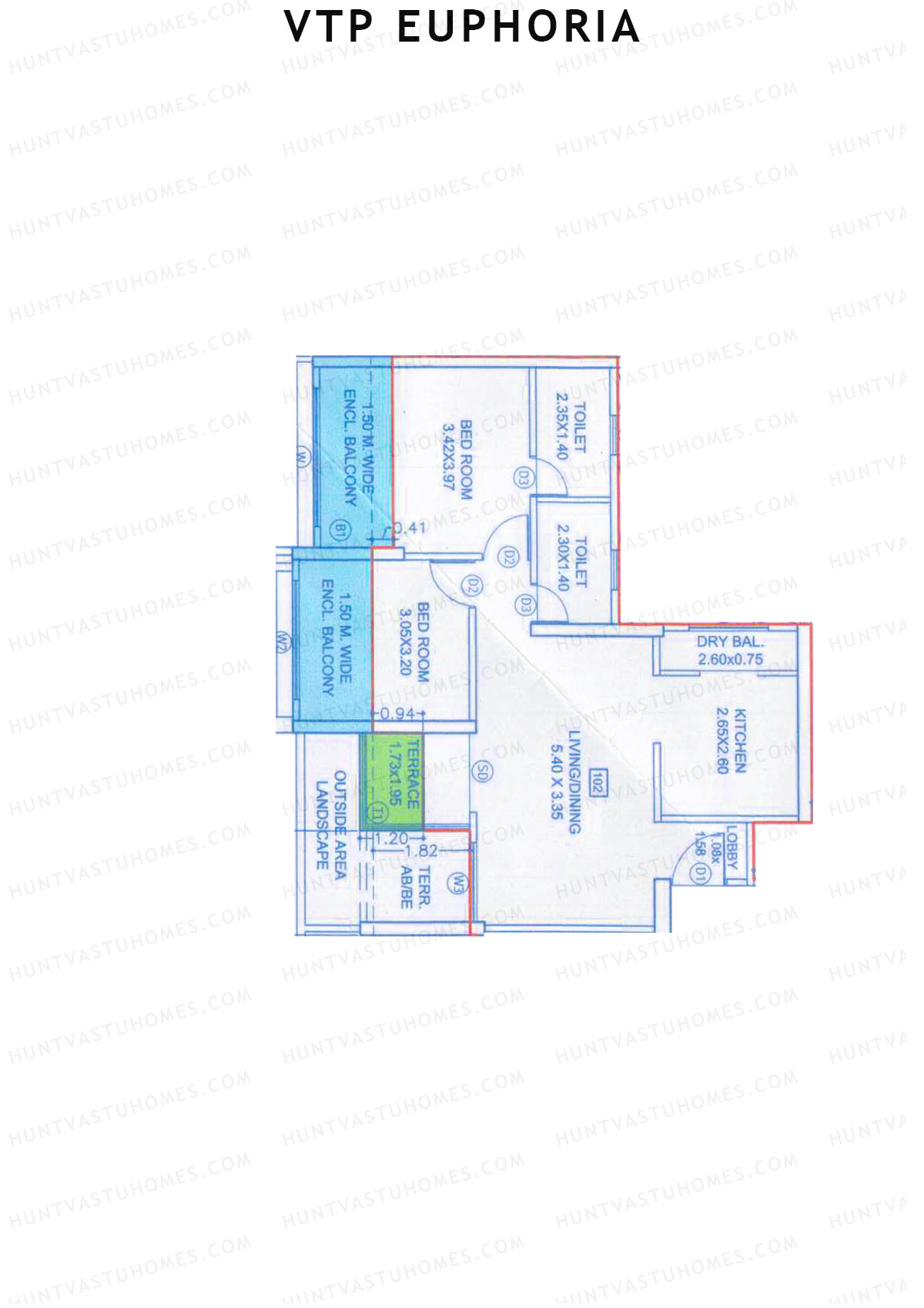 VTP Euphoria Tower 1 Unit 2 Floor Plan