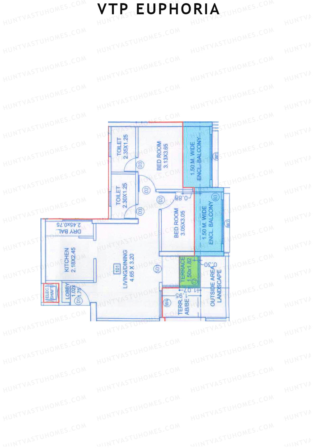 VTP Euphoria Tower 1 Unit 5 Floor Plan