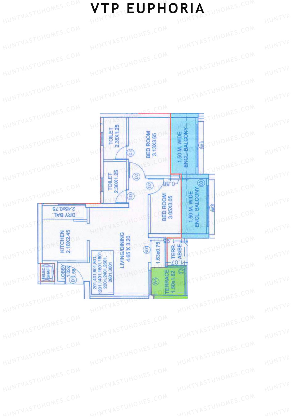 VTP Euphoria Tower 1 Unit 5 Floor Plan
