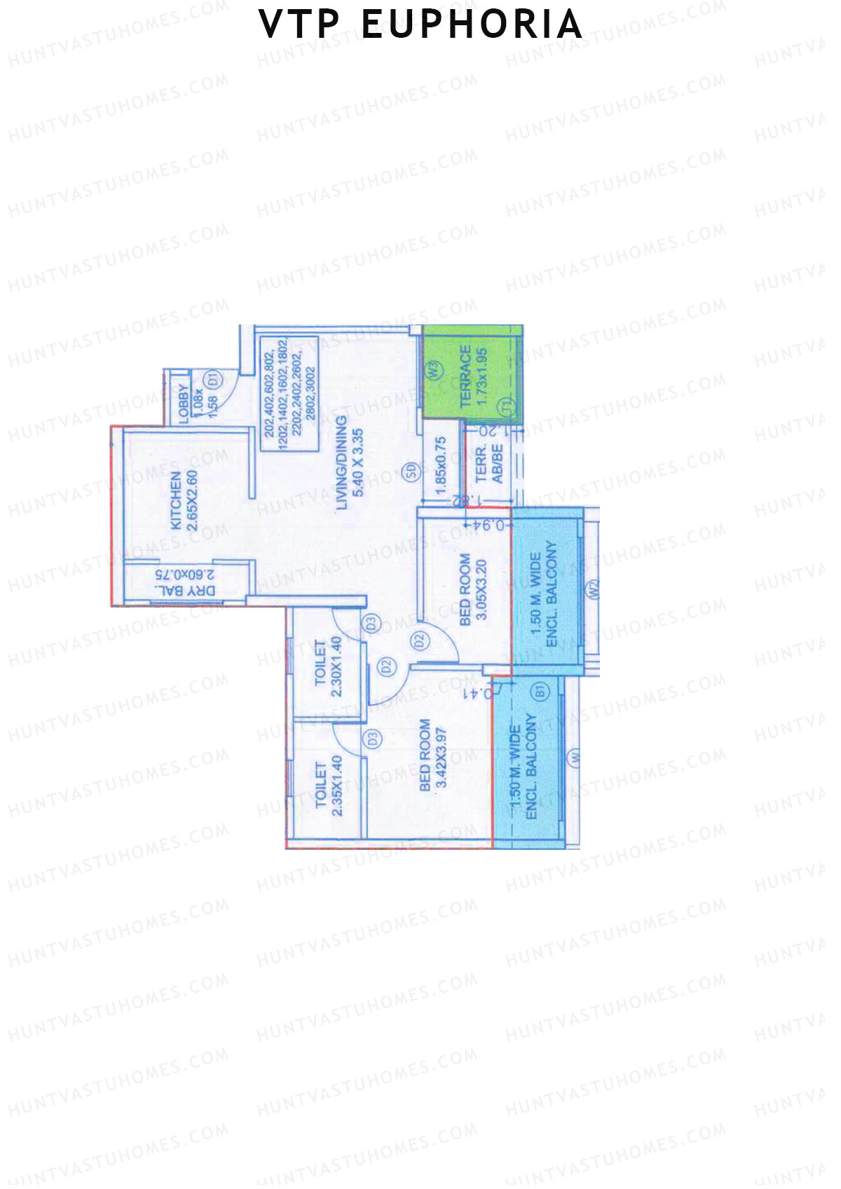 VTP Euphoria Tower 1 Unit 6 Floor Plan