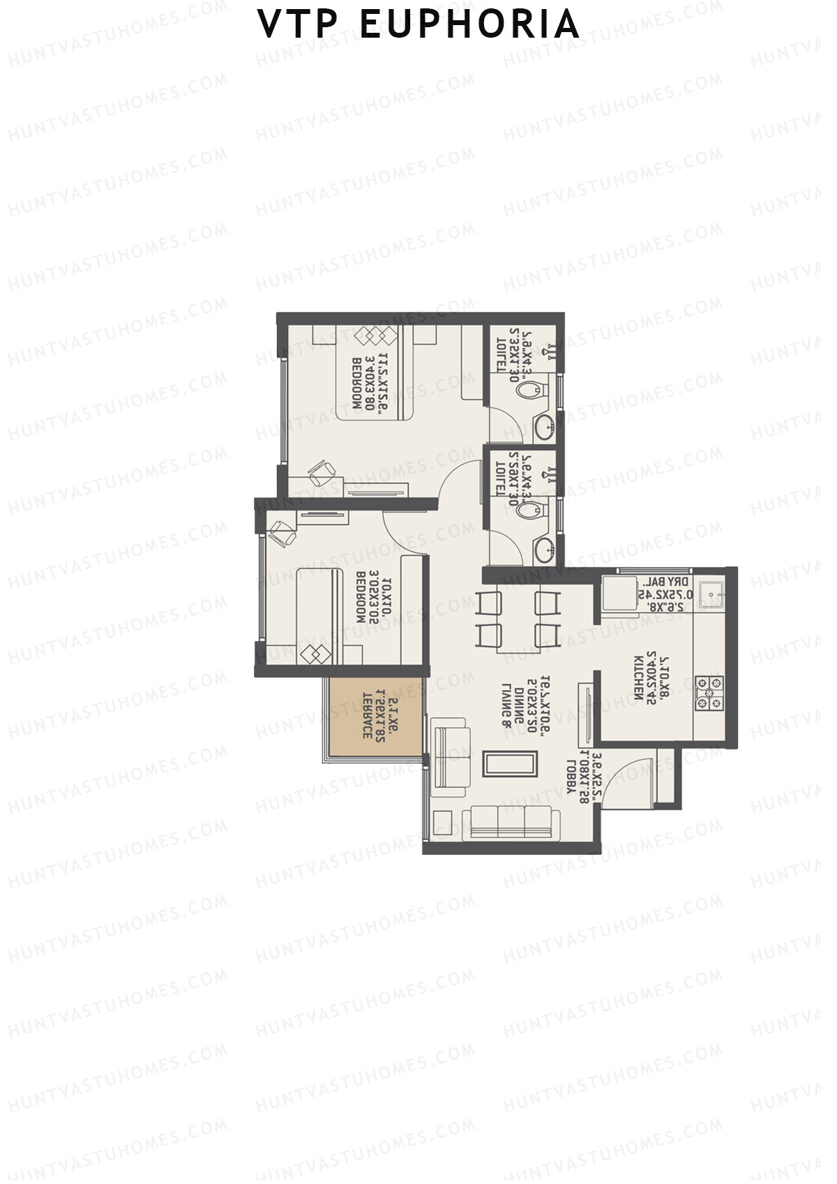 VTP Euphoria Tower 2 Unit 2 Floor Plan