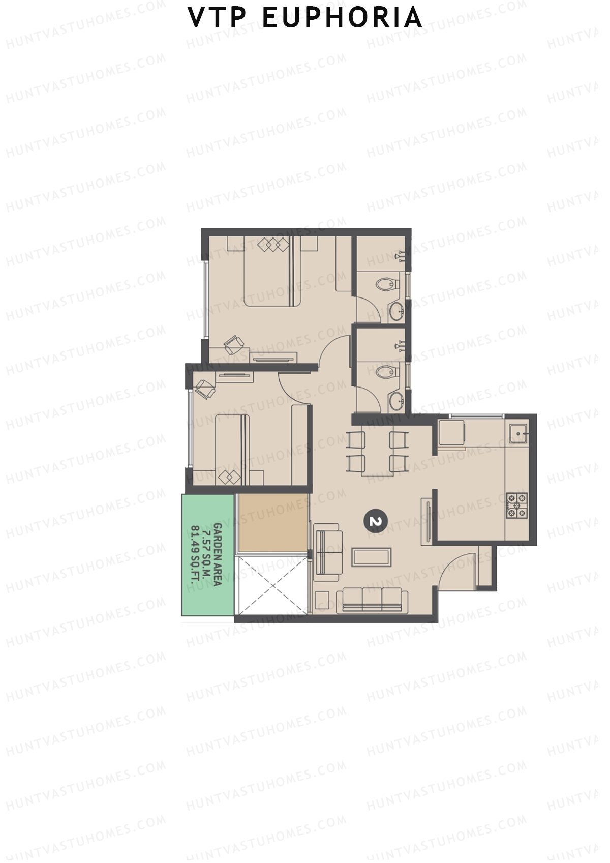 VTP Euphoria Tower 2 Unit 2 Floor Plan