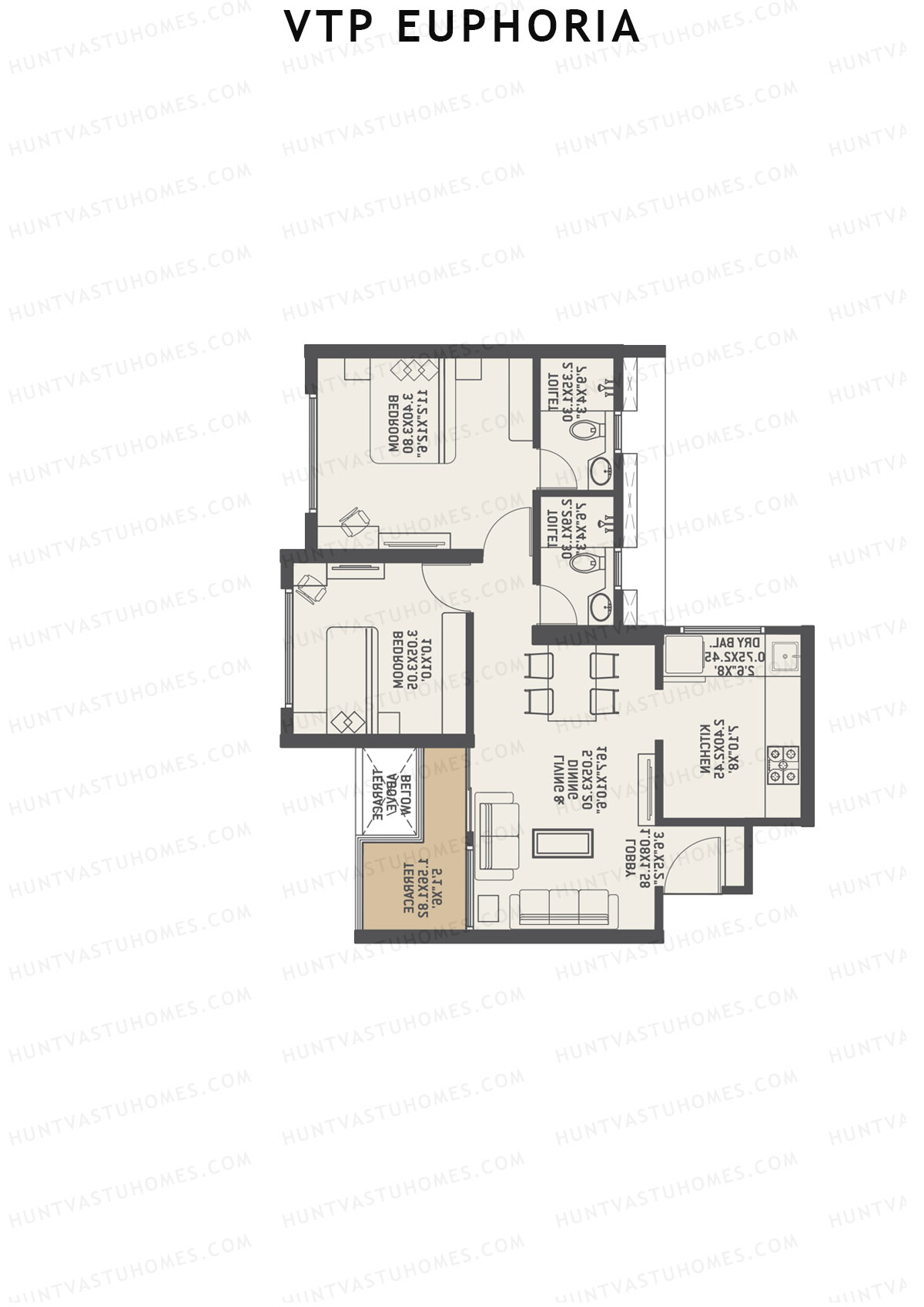 VTP Euphoria Tower 2 Unit 2 Floor Plan