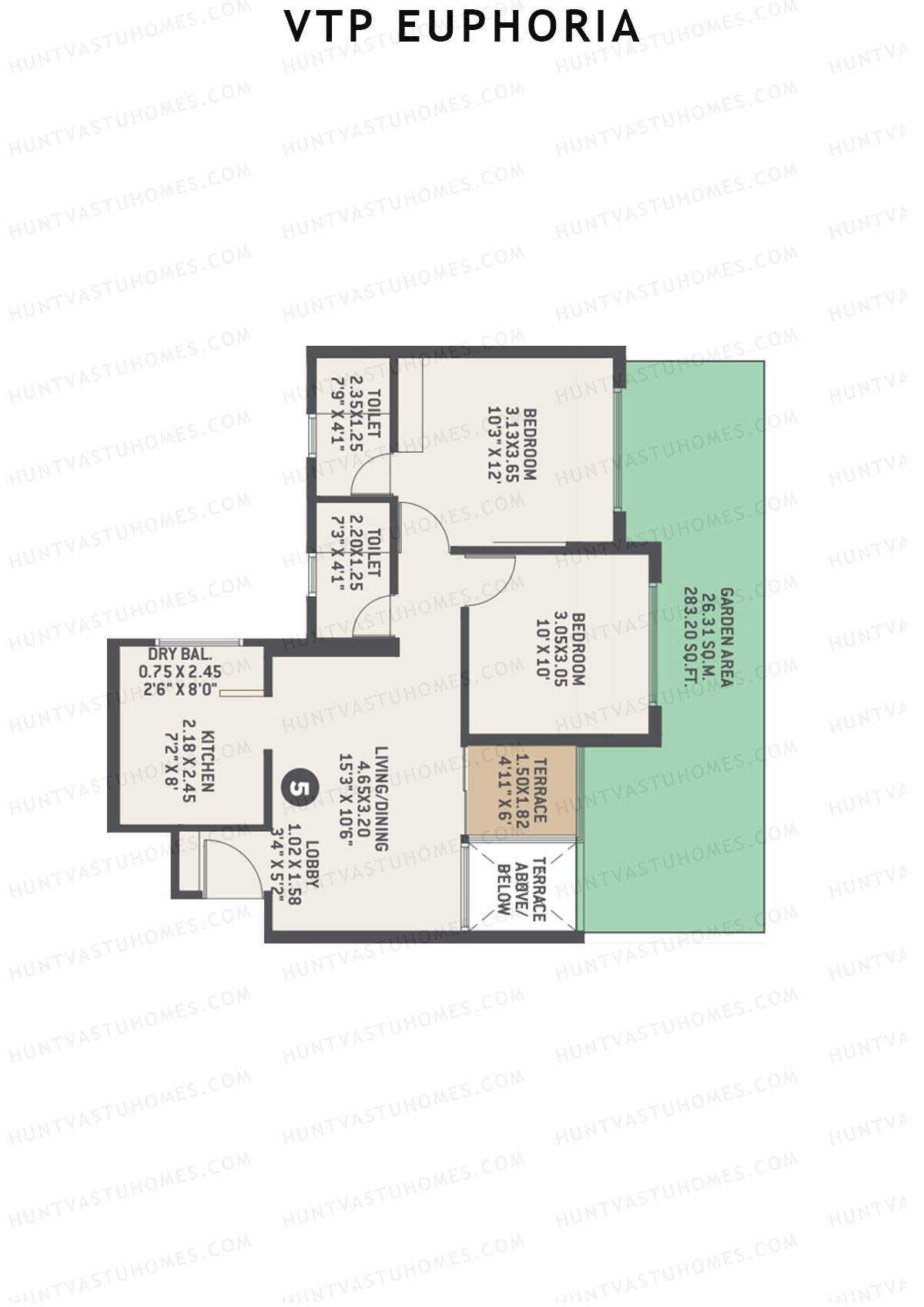 VTP Euphoria Tower 2 Unit 5 Floor Plan