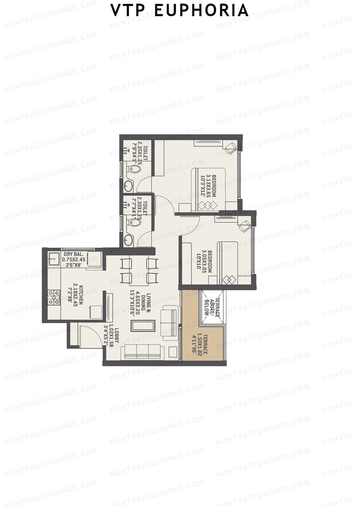 VTP Euphoria Tower 2 Unit 5 Floor Plan