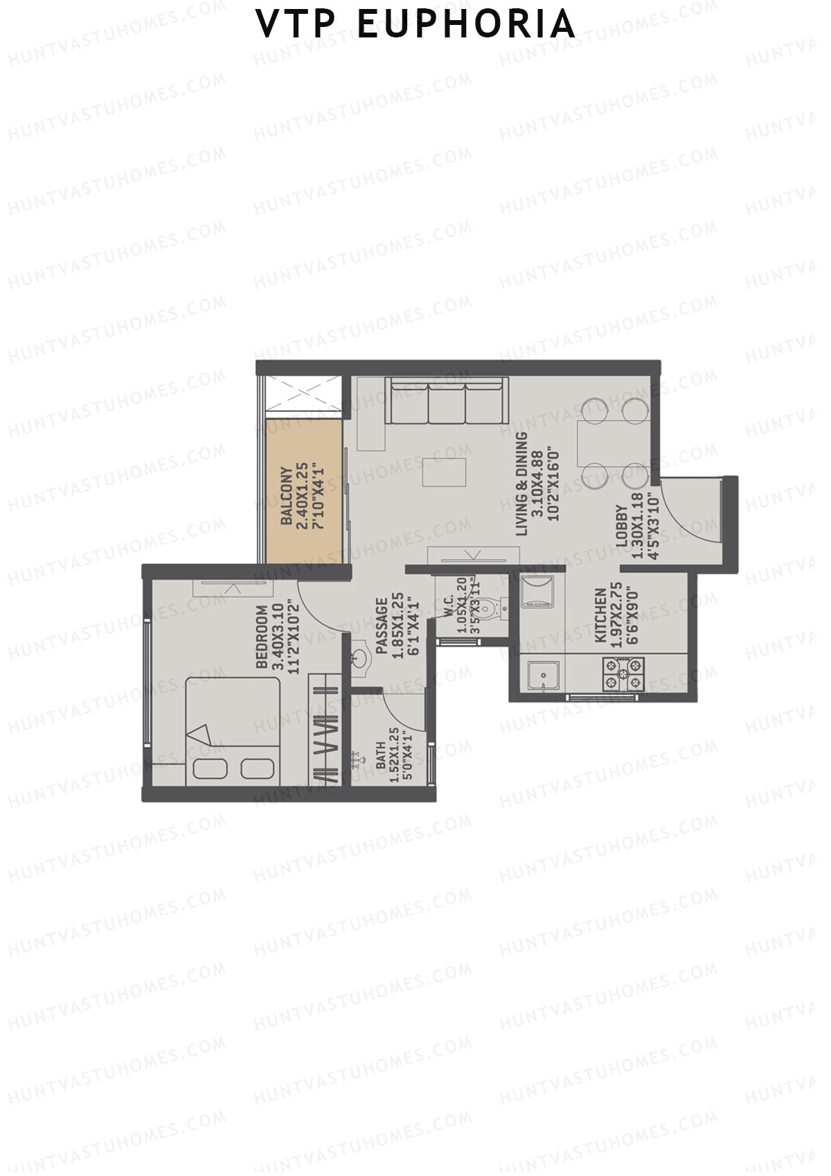 VTP Euphoria Tower 3 Unit 12 Floor Plan