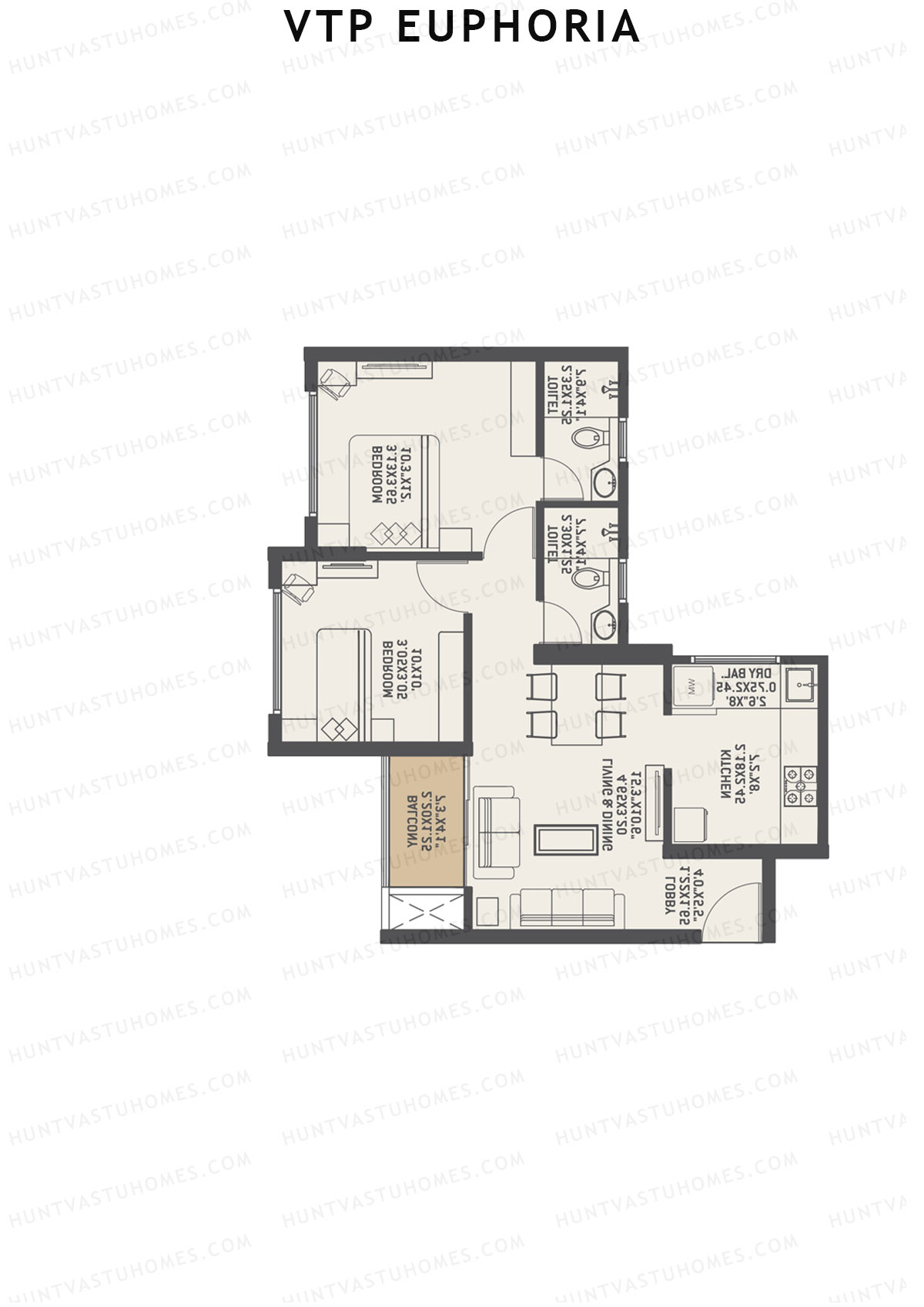 VTP Euphoria Tower 3 Unit 3 Floor Plan